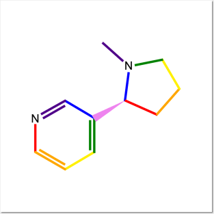 Nicotine Rainbow Molecule Chemistry Posters and Art